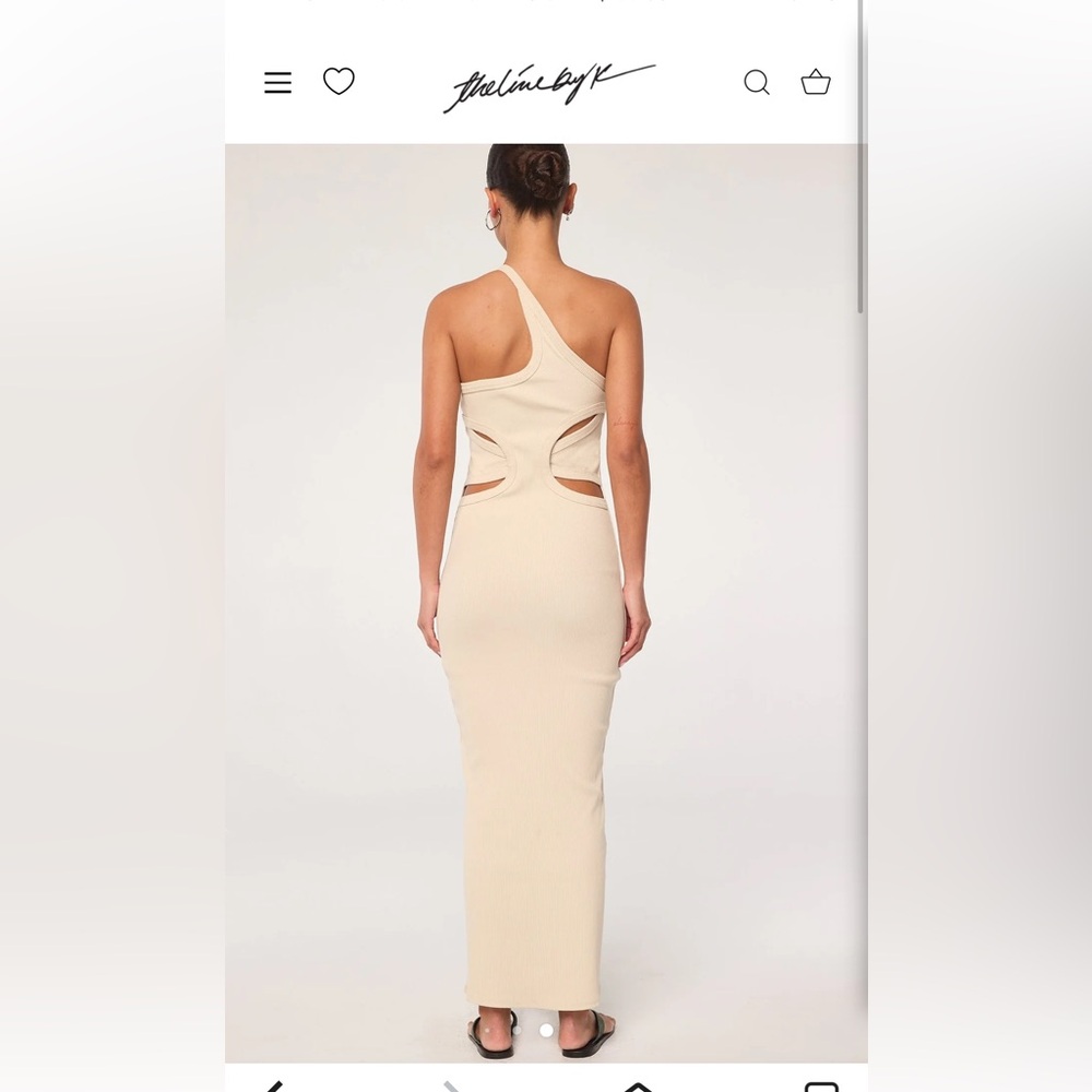 The Line by K Gael Ribbed Oat One-Shoulder Dress - Picture 2 of 7